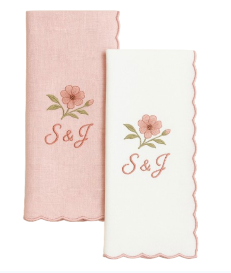 Scallop Edged Linen Napkins